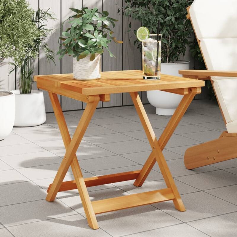 vidaXL Garden Table Brown Solid Acacia wood Small Foldable - 19.7 x 19.7 x 19.7