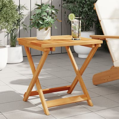 vidaXL Garden Table Brown Solid Acacia wood Small Foldable - 19.7 x 19.7 x 19.7