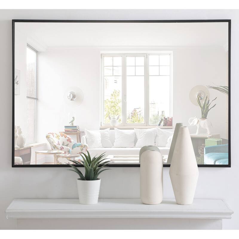 Elegant Lighting Eternity 28" x 42" Rectangular Beveled Metal Framed