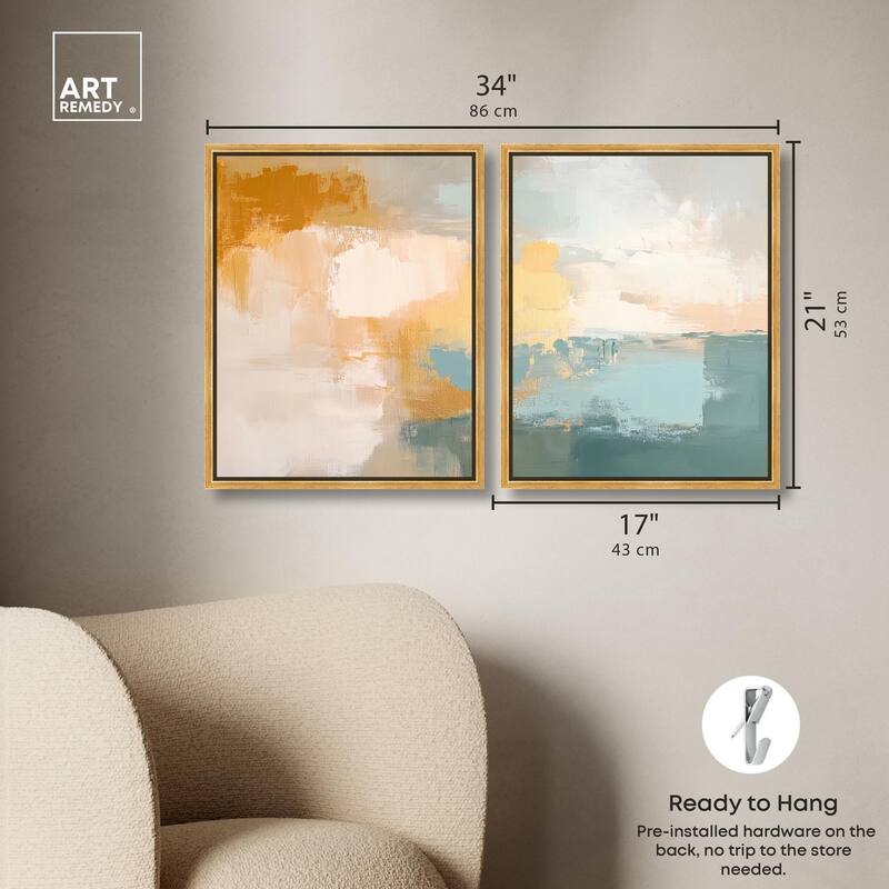 Muted Melody I Canvas Set of 2 by Art Remedy