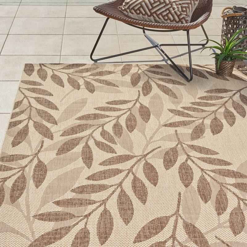 Gertmenian Solterra Nautical Coastal Tropical Weather Resistant Polypropylene Flatweave Indoor/ Outdoor Area Rug Collection