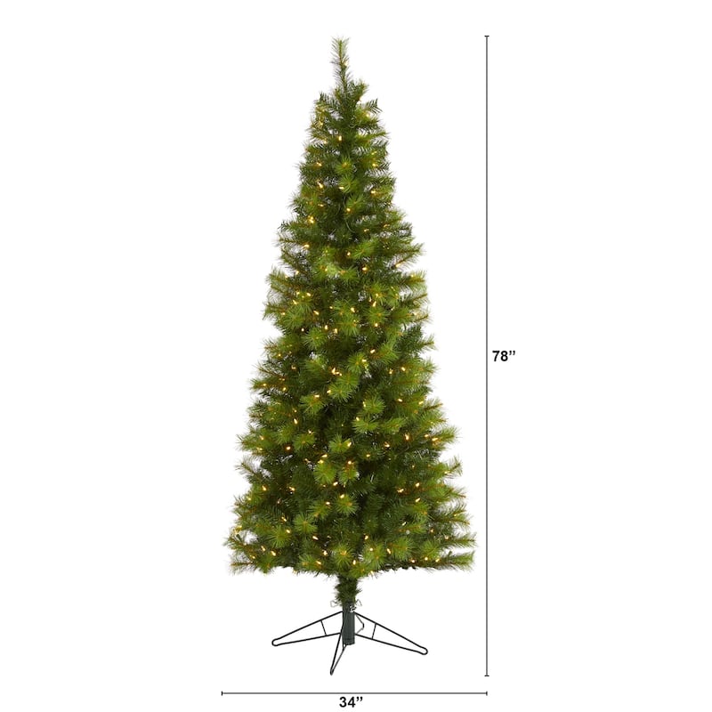6.5Ft Artificial Christmas Tree - Pre-Lit Green Pine Holiday Decor with Bendable Branches - 72