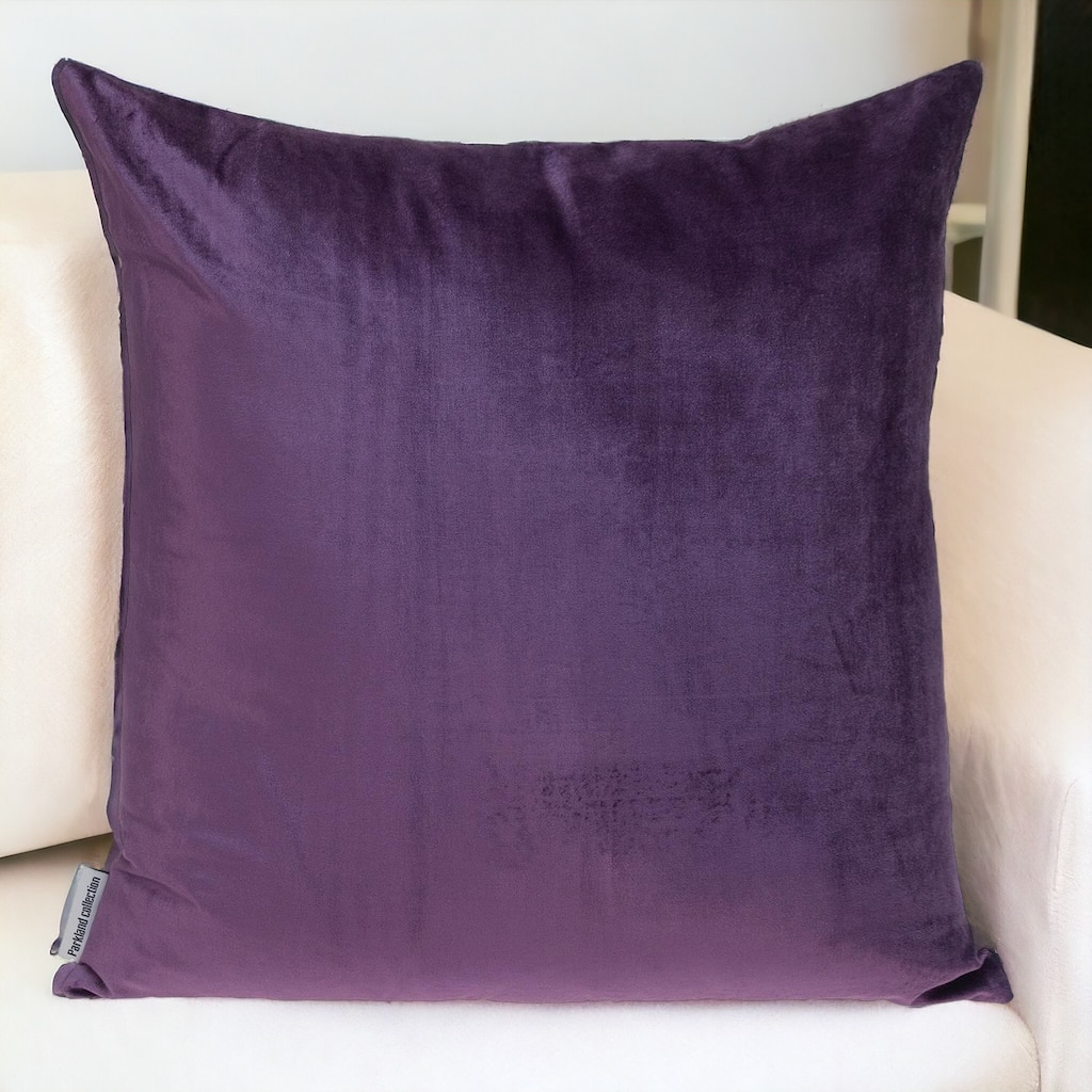 HomeRoots 20" Purple And Dark Gray Cotton Blend Throw Pillow