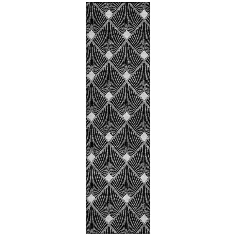 Machine Washable Indoor/ Outdoor Chantille Modern Shells Rug