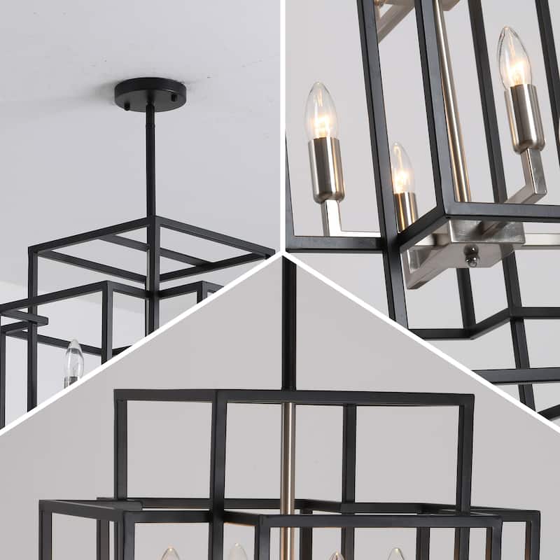 12-Light Lantern Tiered Chandelier Pendant Lighting Island