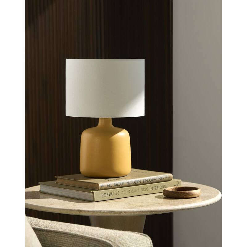Livabliss Elio Traditional Accent Table Lamp - 13"H x 9"W x 9"D - Bright Yellow