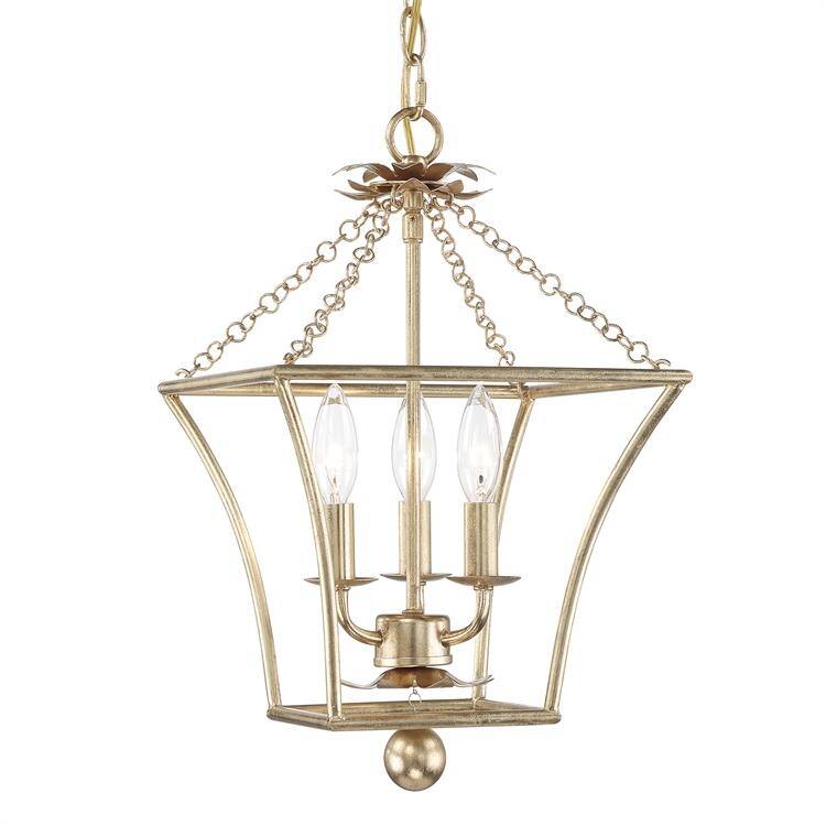 Broche 3 Light Antique Gold Lantern - 11'' W x 17'' H - 11'' W x 17'' H