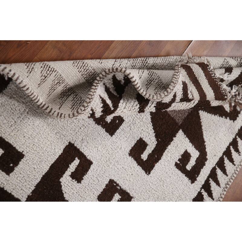 Natural Dye Tribal Beige Anatolian Runner Rug Hand-knotted Wool Carpet - 3'5"x 11'8"