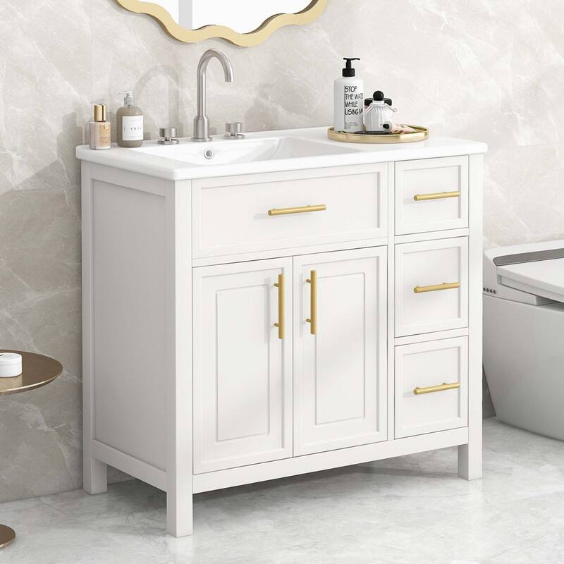 Modern and Simplicit Bathroom Vanity - White