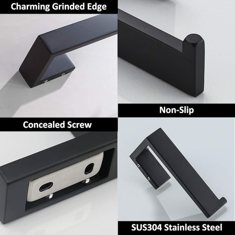 Wall Mounted 4-Piece Bathroom Hardware Set in Stainless Steel