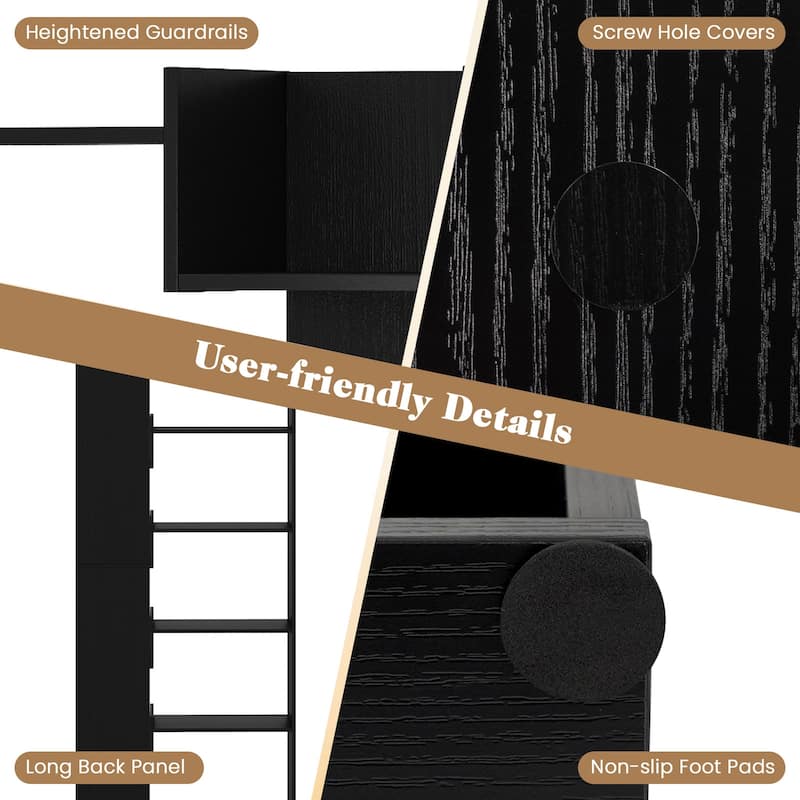 Engineered Wood 11-Shelf Bookcase with Anti-Tip Kits and Floor Pads - 27" L x 9" W x 64" H