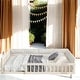 preview thumbnail 2 of 10, Wood Full Size Bed with Guardrail and Pillow