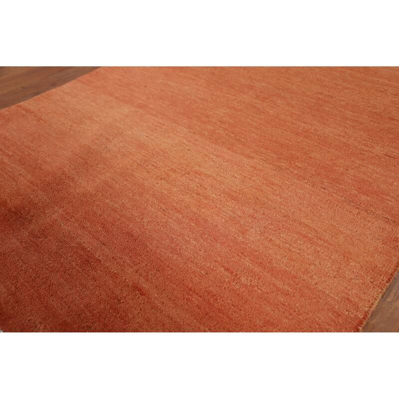 Orange Gabbeh Oriental Foyer Rug Handmade Wool Carpet - 3'4"x 4'10"