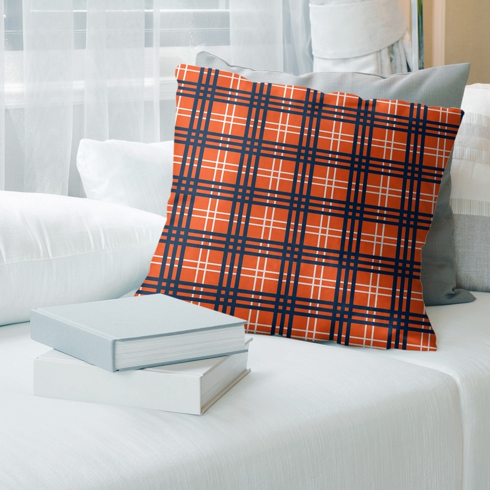 Orange Purple Plaid Throw Pillows Bed Bath Beyond