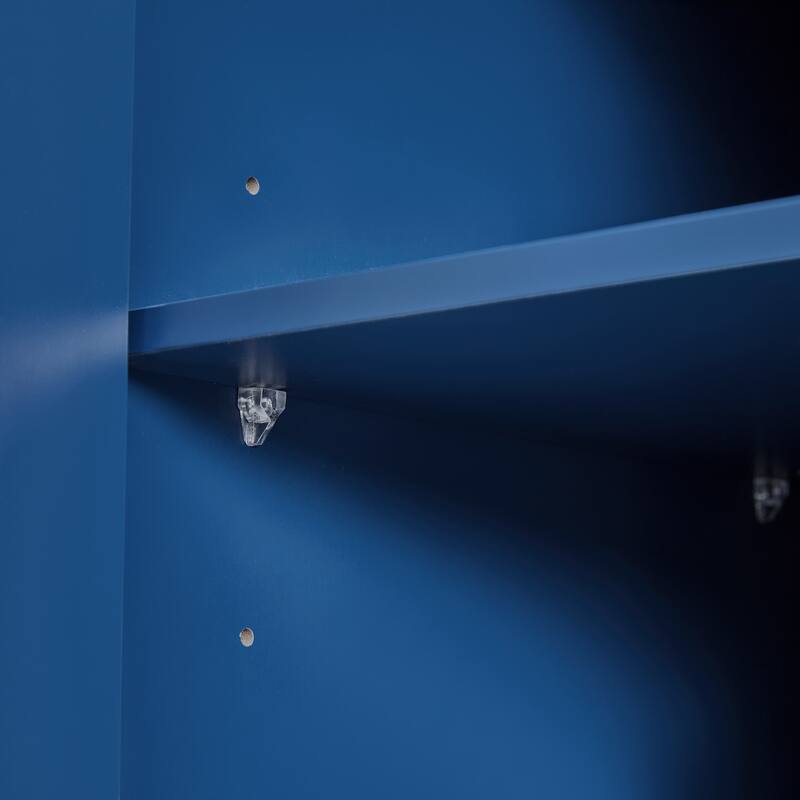 53" Modern Kitchen Pantry Cabinet with 6 Doors, Pull-Out Trays & Wine Rack