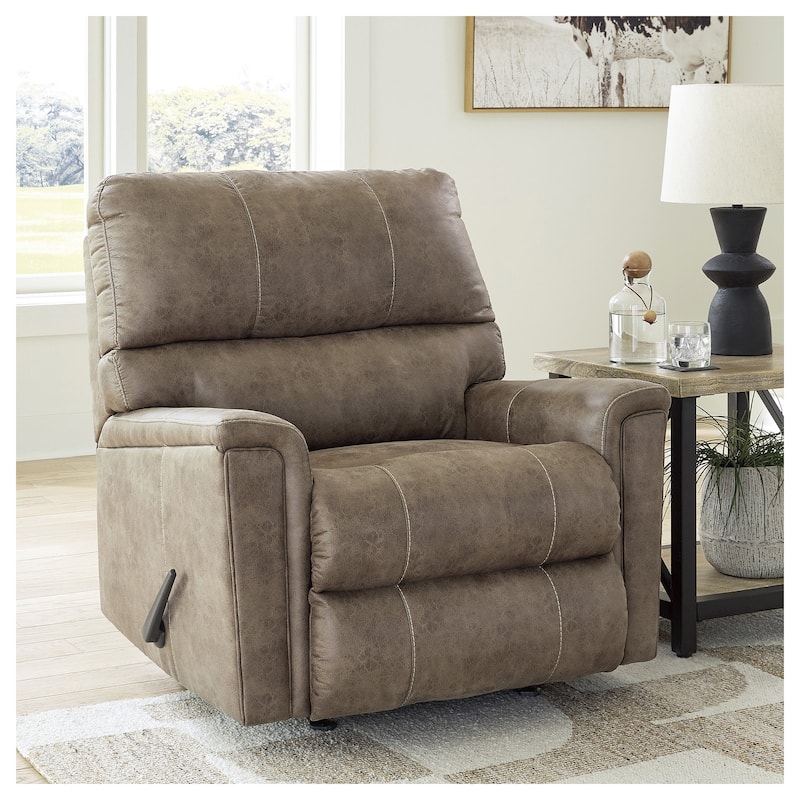 Signature Design by Ashley Navi Brown/Beige Recliner - Fossil