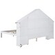 preview thumbnail 11 of 9, White Full Size Wood Bed with House-shaped Storage Headboard