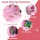 preview thumbnail 7 of 20, Costway Kid Vanity Table Chair Set 2-Color LED Lights Large Drawer - See Details
