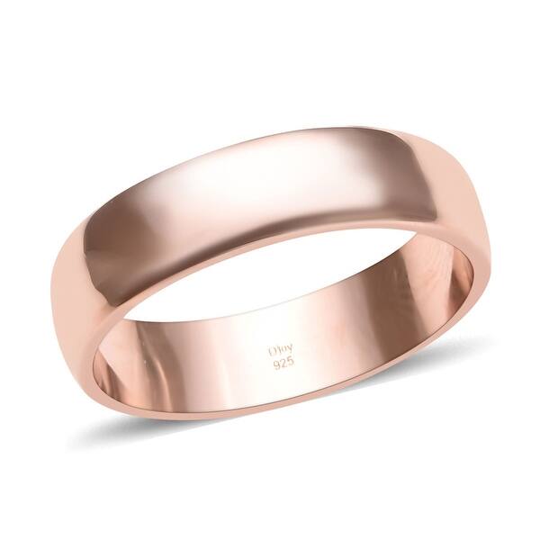 Rose Gold Over 925 Sterling Silver Mens Band Ring Vermeil On Sale Overstock 31866211