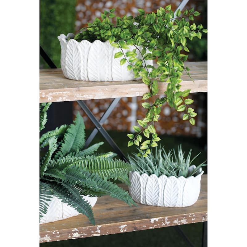 Ceramic Indoor Outdoor Planter - Set of 3 White - Roche River Decor