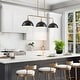 preview thumbnail 17 of 23, Potlid 3-Light Industrial Gold Linear Dome Pendant Lights for Kitchen Island/Dining Table