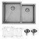 preview thumbnail 7 of 7, Karran Elite Undermount Stainless Steel 33 in. 16-Gauge Double Bowl 60/40 Kitchen Sink Kit