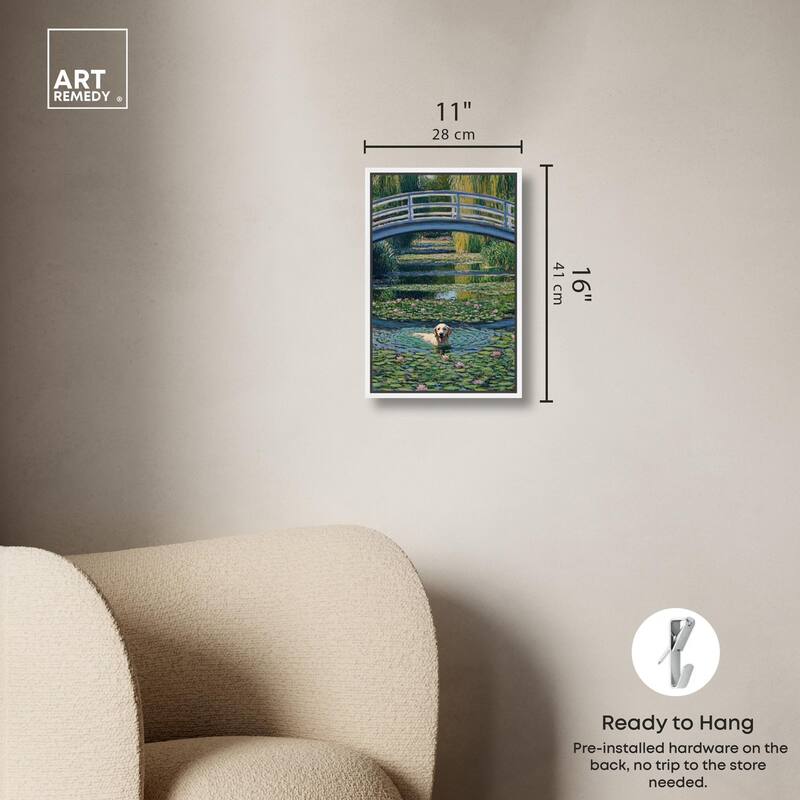 The Pond Under the Bridge Canvas by Art Remedy