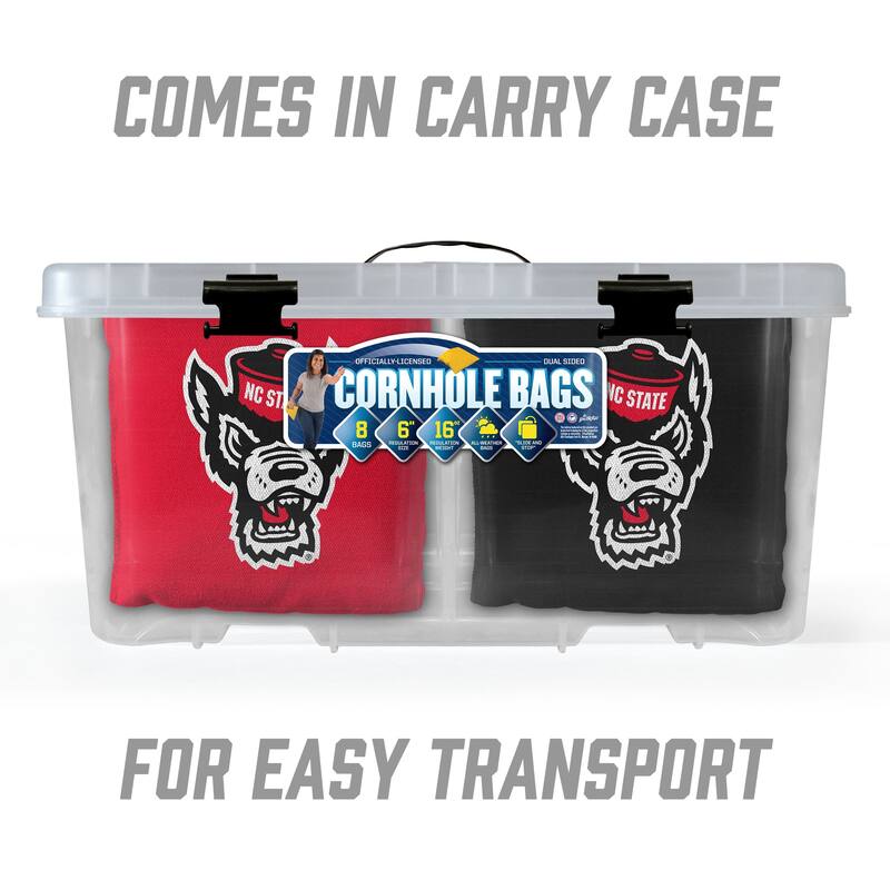NC State Wolfpack NCAA Dual Sided Pro Stop & Slide Cornhole Bags