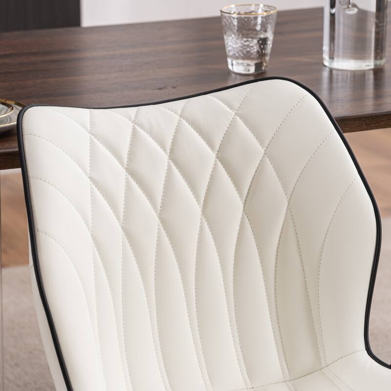 Upholstered Dining Chairs Set of 2, Faux Leather Kitchen Chairs