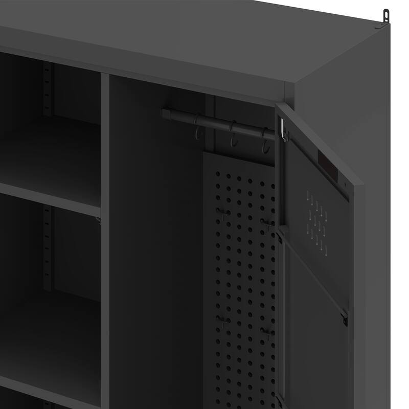 Metal Garage Storage Tool Cabinet with Doors and Adjustable Shelves