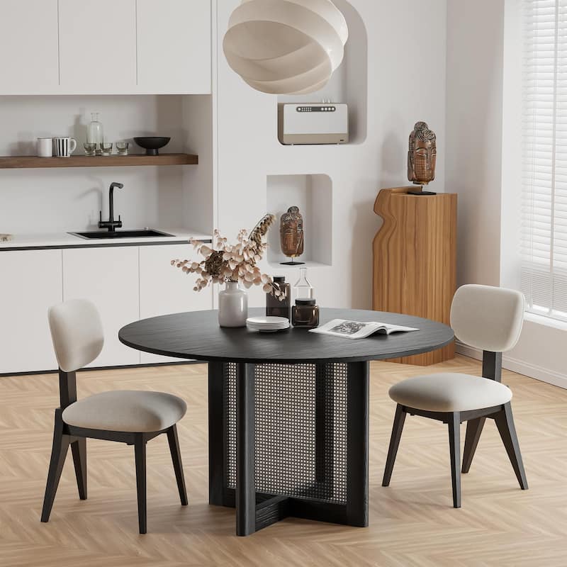 Solid Wood 52'' Round Dining Table for 6 People Nordic style - 52*30