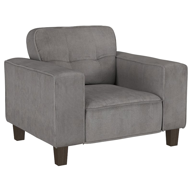 Deerhurst Upholstered Track Arm Tufted Accent Chair Charcoal - Charcoal