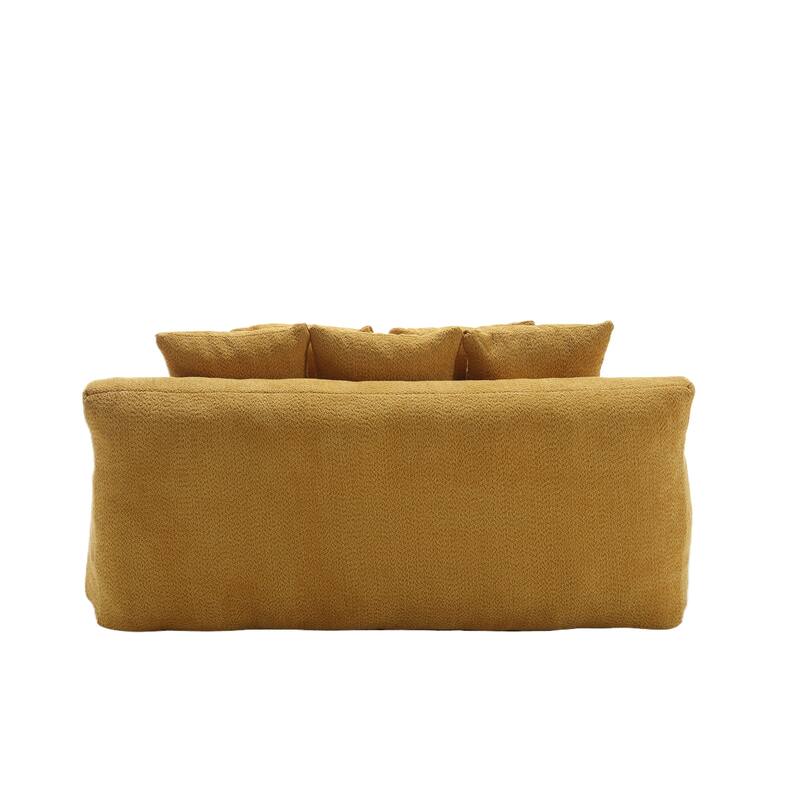Seersucker 2-seater lazy sofa bed With 2 back pillows , 2 toss pillows,Comfy Sofa- Deep Seat Couch