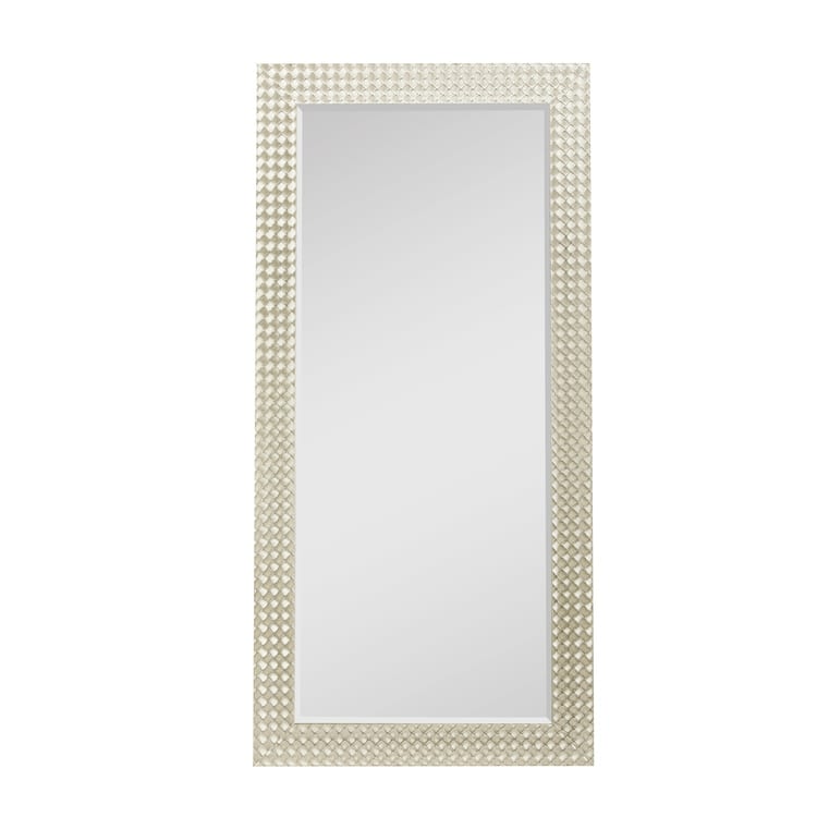 Beaded Framed Leaner Mirror Beaded Full Length Mirror Wooden Frame Bathroom Mirror 66" x 32" Large Framed Decor