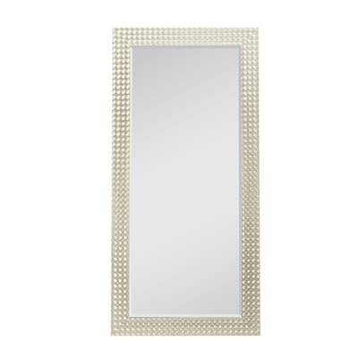 Beaded Framed Leaner Mirror Beaded Full Length Mirror Wooden Frame Bathroom Mirror 66" x 32" Large Framed Decor