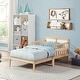 preview thumbnail 7 of 27, Wooden Toddler Bed, 53 x 29.5 x 24.50 Inch Crib, Stylish Style for Kids Bedrooms Natural