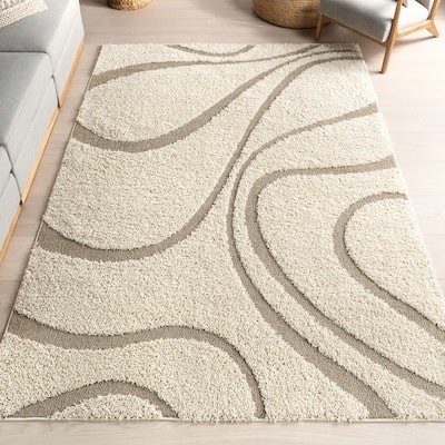 Nuloom Krista Contemporary Swirls Shag Area Rug