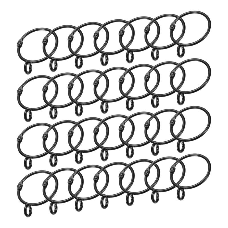 28 PCS Openable Curtain Rings Metal Eyelet Hangers Ring Interior Diameter for Drapery Curtain Rods