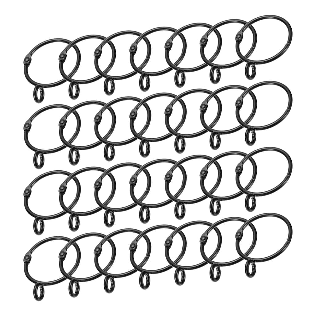 28 PCS Openable Curtain Rings Metal Eyelet Hangers Ring Interior Diameter for Drapery Curtain Rods