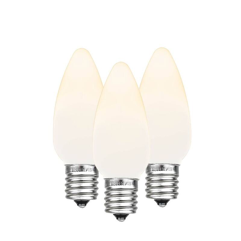 25 Pack C7 LED Plastic Ceramic Outdoor Christmas Replacement Bulbs, Multi - Clear