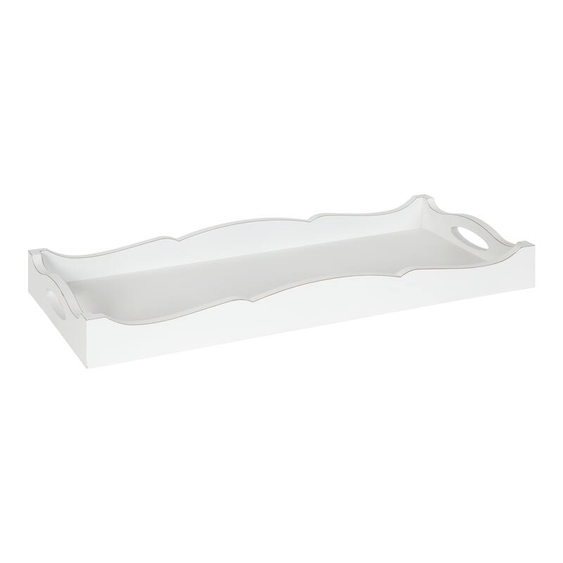 Kate and Laurel Astral Decorative Wood Tray - 10x24x3 - White