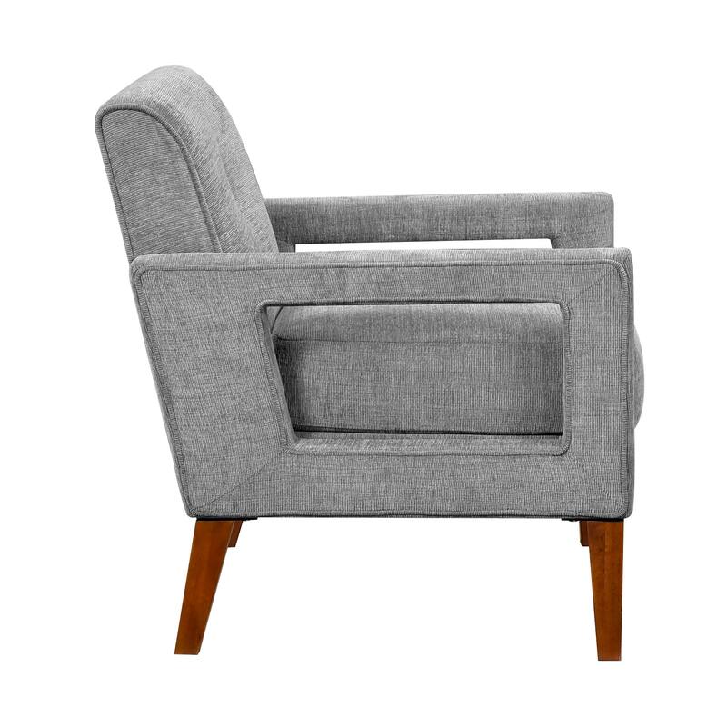 Vivian 29" Chenille Chair - Walnut Finish Solid Wood Legs
