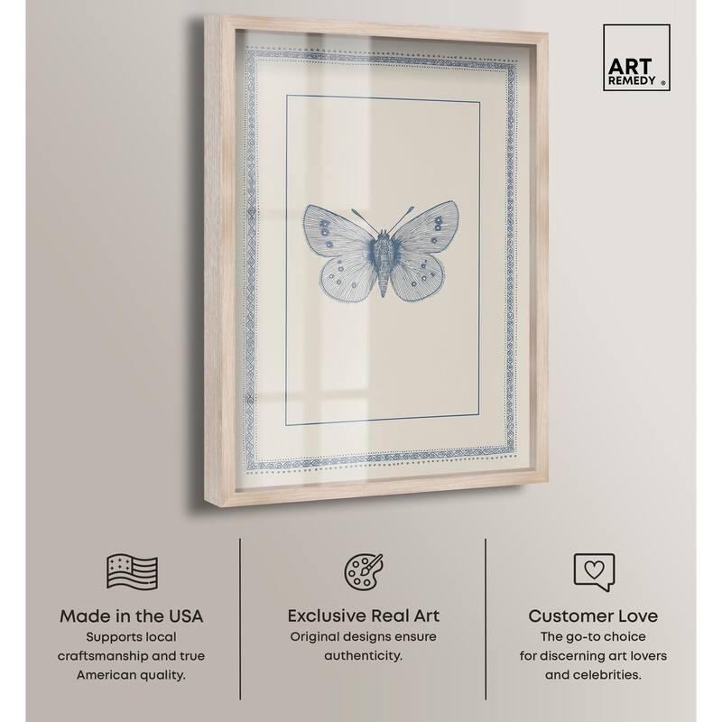 Blue Butterfly I Shadowbox by Art Remedy