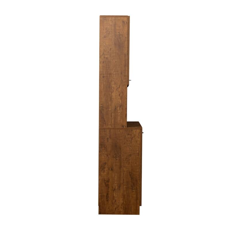 Classic 6 Door Design with Wooden Wardrobe with Drawers and Open Storage Space. for Bedroom Storage Cabinet Wardrobe