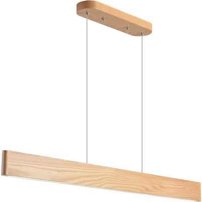 47 inch LED linear pendant light wood chandelier kitchen island pendant lamp