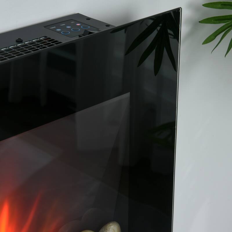 Modern Electric Wall Fireplace for Indoor Use, Heats Up to 215 sq.ft., Compact and Safe Design - N/A