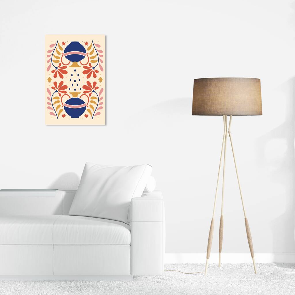 Wynwood Studio Canvas Floral and Botanical Sharing Rain Purple and Dark Purple Bohemian & Eclectic Wall Art Canvas Print