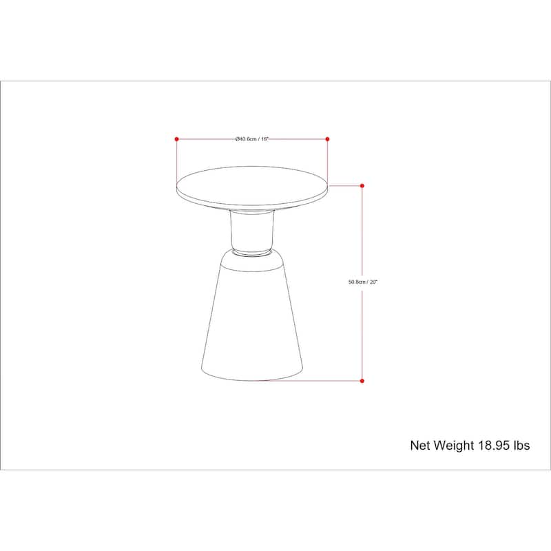 WYNDENHALL Viviana Modern 16 inch Wide Metal Side Table in Antique Brass - 16 inch Wide