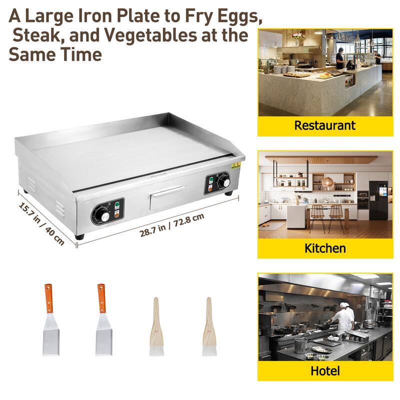 Commercial Electric Griddle with Adjustable Temperature Control