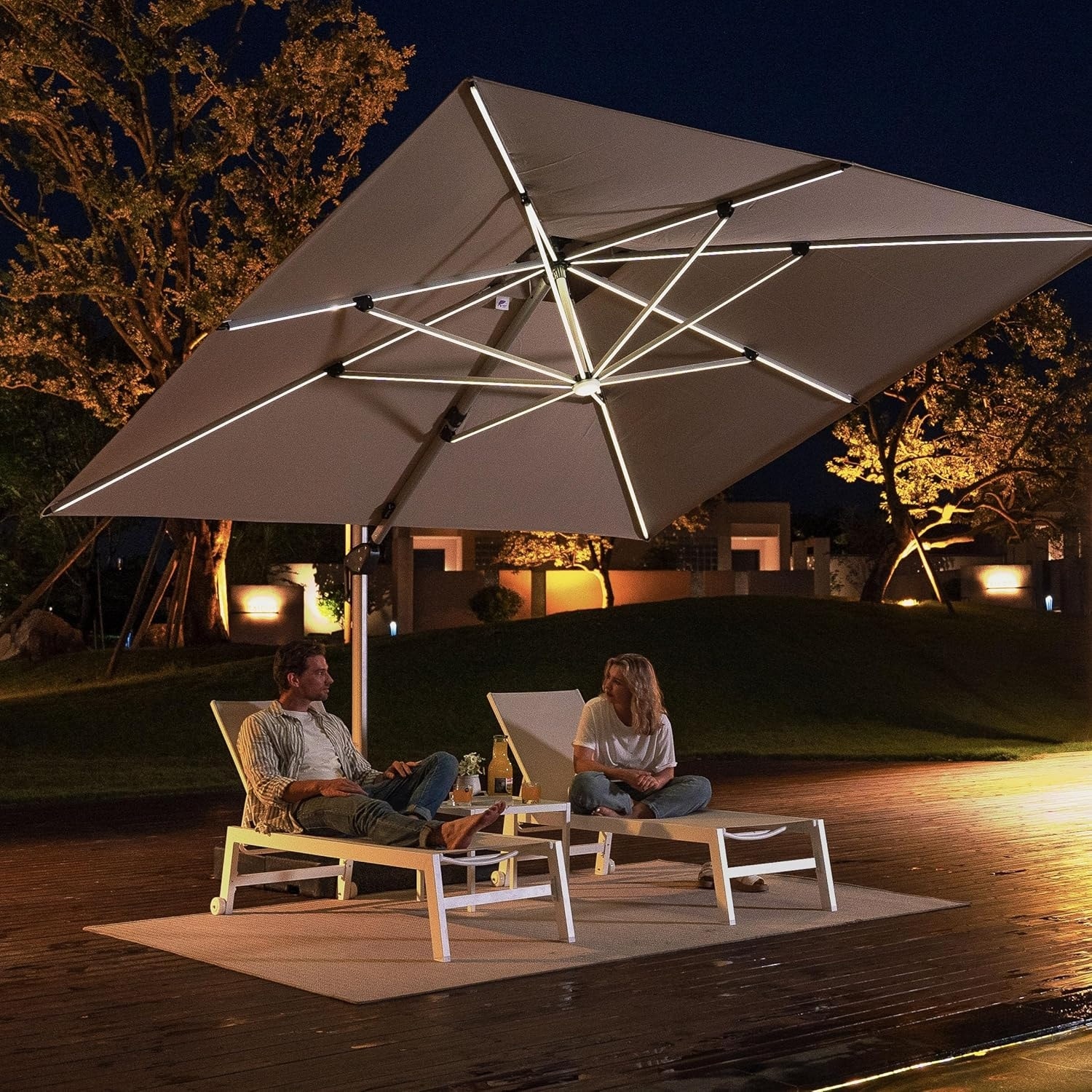 11 ft pati umbrella Treasure Garden Octagonal Outdoor Patio (High-Perform Make your backyard beautiful by adding the 532TK 11 Teak Crank Umbrella to your backyard patio or display Pellebant 11-ft Aluminum Navy Slide-tilt